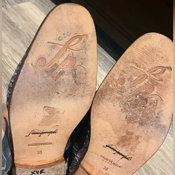 Free People Butterfly Effect Slip Mules/Slippers Wood Bottom Fur Lining Size 38 - Picture 12 of 15